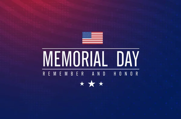 Memorial Day Background Text Celebrate Vector Illustration — Stock Vector