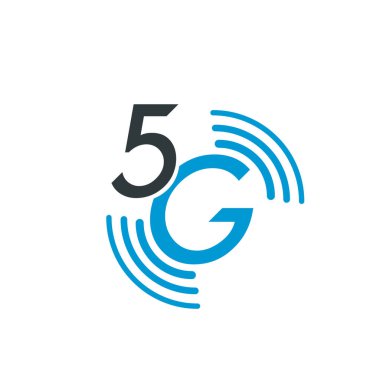 5G sembolü yeni kablosuz internet kablosuz bağlantısı. Modern dijital cihazlar kullanılarak küresel yüksek hızlı internet ağının beşinci yenilikçi üretimi