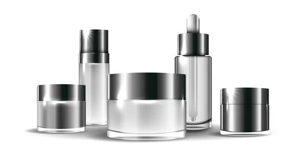 Packaging Cosmetic Beauty Cream Bottle Luxury Cosmetic Product Bottle Liquid — Stock Vector