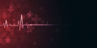 kalp atışı sağlık ve bilim ikonu tıbbi yenilik kavramı arka plan vektör tasarımı.