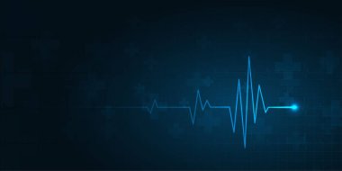 kalp atışı sağlık ve bilim ikonu tıbbi yenilik kavramı arka plan vektör tasarımı.