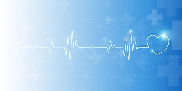Battito Cardiaco Assistenza Sanitaria Scienza Icona Innovazione Medica Concetto Sfondo — Vettoriale Stock