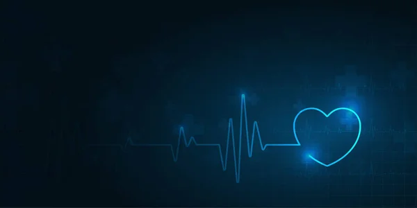 Szívverés Egészségügyi Tudományos Ikon Orvosi Innováció Koncepció Háttér Vektor Tervezés — Stock Vector