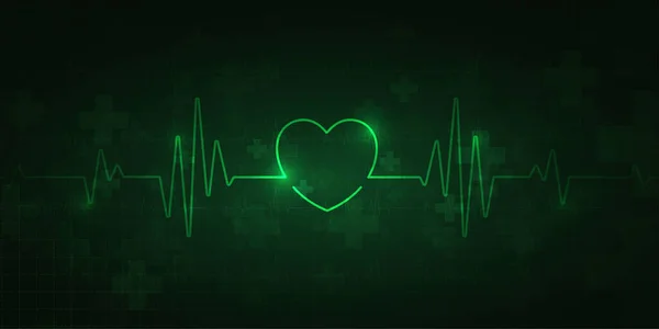 Corazón Latido Salud Ciencia Icono Innovación Médica Concepto Fondo Vector — Archivo Imágenes Vectoriales