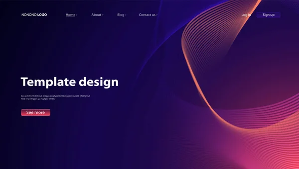 Fond Abstrait Design Moderne Landing Page Modèle Pour Sites Web — Image vectorielle