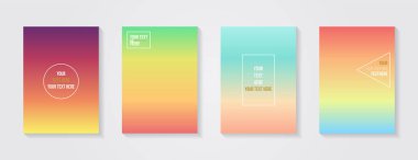 Minimum modern kapak tasarımı. Dinamik renkli gradyanlar. Gelecekteki geometrik desenler. Mavi, pembe, sarı, yeşil, turuncu, mor afiş şablonu.