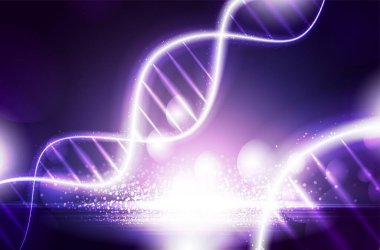 DNA digital, sequence, code structure with glow. Science concept and nano technology background. vector design.	