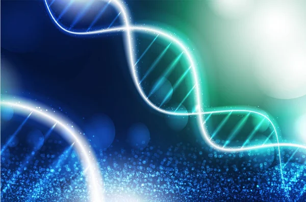 Dna Digital Sequence Code Structure Glow Science Concept Nano Technology — 图库矢量图片