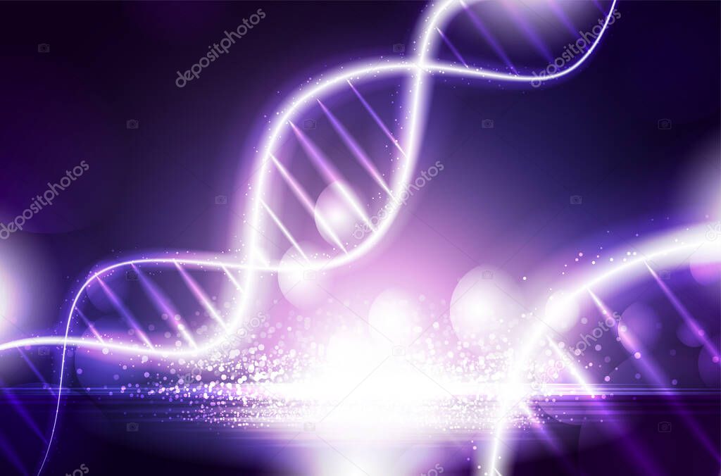 DNA digital, sequence, code structure with glow. Science concept and nano technology background. vector design.	