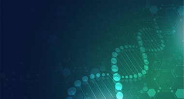 DNA dijital, dizi, parlayan kod yapısı. Bilim konsepti ve nano teknoloji geçmişi. vektör tasarımı.