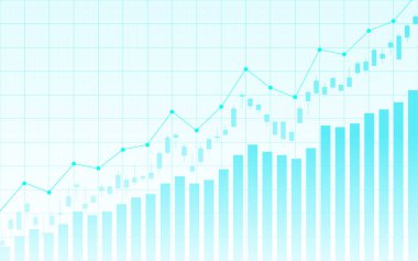 Borsa yatırım ticareti, Bullish puanı, Bearish puanı üzerine finansal borsa grafiği. İş fikri ve tüm sanat eserleri tasarımı için grafik trend. vektör illüstrasyonu.