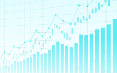 Borsa yatırım ticareti, Bullish puanı, Bearish puanı üzerine finansal borsa grafiği. İş fikri ve tüm sanat eserleri tasarımı için grafik trend. vektör illüstrasyonu.