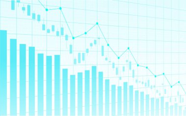 Borsa yatırım ticareti, Bullish puanı, Bearish puanı üzerine finansal borsa grafiği. İş fikri ve tüm sanat eserleri tasarımı için grafik trend. vektör illüstrasyonu.