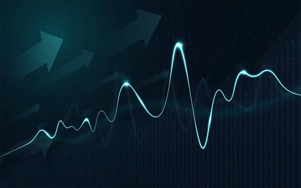 Financiële Beursgrafiek Effectenhandel Bullish Point Bearish Point Trend Van Grafiek — Stockvector