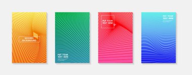 Modern gradientleri soyut günbatımı ve gündoğumu deniz bulanık arkaplan şablonlarına ayarla. Kare bulanık arka plan - gökyüzü bulutları. vektör tasarımı.