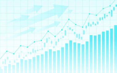 Borsa yatırım ticareti, Bullish puanı, Bearish puanı üzerine finansal borsa grafiği. İş fikri ve tüm sanat eserleri tasarımı için grafik trend. vektör illüstrasyonu.