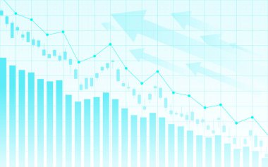 Borsa yatırım ticareti, Bullish puanı, Bearish puanı üzerine finansal borsa grafiği. İş fikri ve tüm sanat eserleri tasarımı için grafik trend. vektör illüstrasyonu.