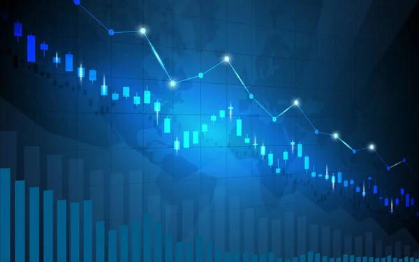 Gráfico Bursátil Financiero Sobre Comercio Inversión Bursátil Punto Alcista Punto — Archivo Imágenes Vectoriales