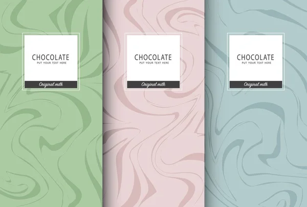 Çikolata Paketleme Seti Paketleme Için Etiketli Lüks Ürün Markalaştırma Şablonu — Stok Vektör