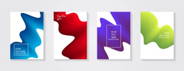 Minimum modern kapak tasarımı. Dinamik renkli gradyanlar. Gelecekteki geometrik desenler. Mavi, pembe, sarı, yeşil, turuncu, mor afiş şablonu.
