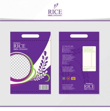 Pirinç yemeği veya Tayland yemeği, afiş ve poster vektör tasarımı.