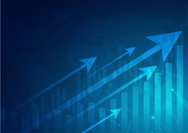 Borsa yatırım ticaretinin grafiği, Bullish Point, Bearish Point. grafik vektör tasarımı eğilimi.