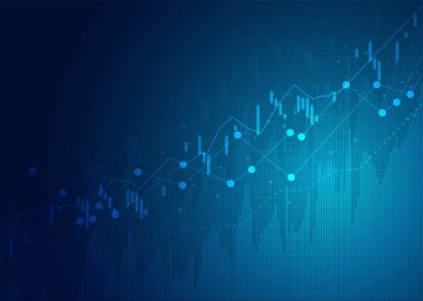 Borsa yatırım ticaretinin grafiği, Bullish Point, Bearish Point. grafik vektör tasarımı eğilimi.