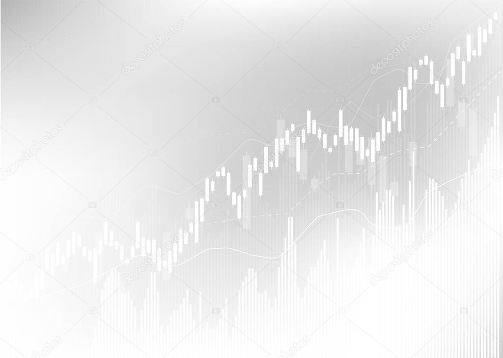 Business candle stick graph chart of stock market investment trading, Bullish point, Bearish point. trend of graph vector design.