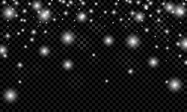 Bulanık altın ışıklı, kar taneli Noel arkaplanı.