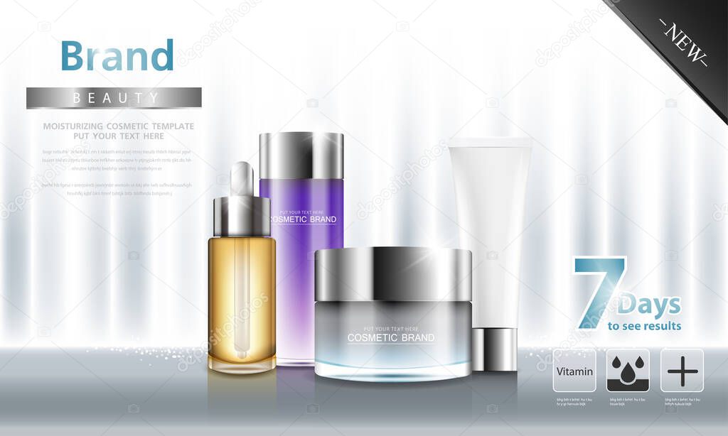 cosmetic cream and body lotion poster premium skin care products.