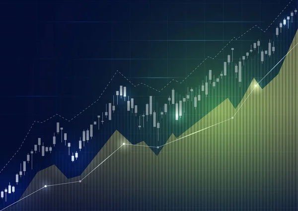 투자의 그래프 불리스 포인트 포인트 비즈니스 아이디어와 디자인을 그래프의 트렌드입니다 — 스톡 벡터