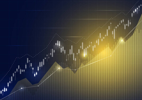 Financial stock market graph on stock market investment trading, Bullish point, Bearish point. trend of graph for business idea and all art work design. vector illustration.
