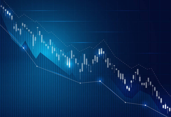 Financial stock market graph on stock market investment trading, Bullish point, Bearish point. trend of graph for business idea and all art work design. vector illustration.