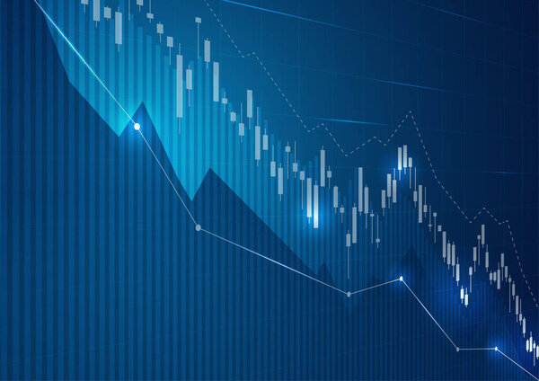 Financial stock market graph on stock market investment trading, Bullish point, Bearish point. trend of graph for business idea and all art work design. vector illustration.