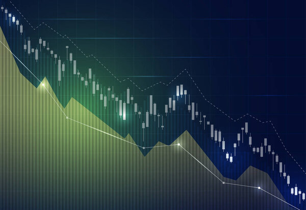 Financial stock market graph on stock market investment trading, Bullish point, Bearish point. trend of graph for business idea and all art work design. vector illustration.
