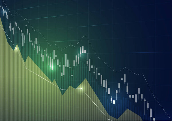 Financial stock market graph on stock market investment trading, Bullish point, Bearish point. trend of graph for business idea and all art work design. vector illustration.