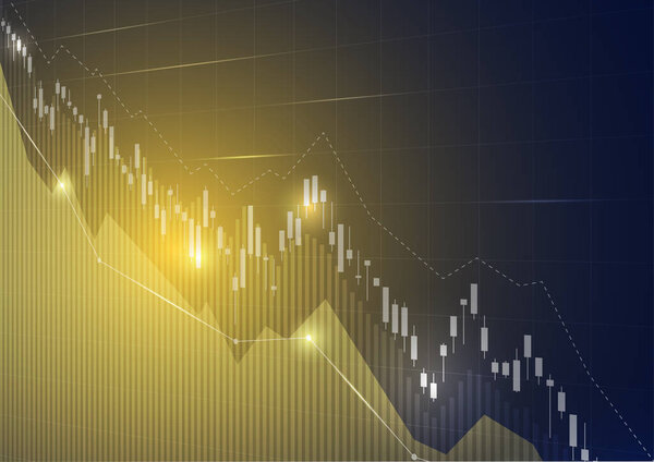 Financial stock market graph on stock market investment trading, Bullish point, Bearish point. trend of graph for business idea and all art work design. vector illustration.