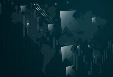 Borsa yatırım ticareti, Bullish puanı, Bearish puanı üzerine finansal borsa grafiği. İş fikri ve tüm sanat eserleri tasarımı için grafik trend. vektör illüstrasyonu.