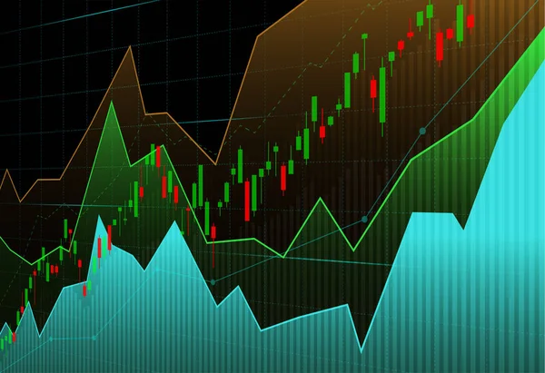 Grafico Del Mercato Azionario Finanziario Sul Mercato Azionario Negoziazione Investimenti — Vettoriale Stock