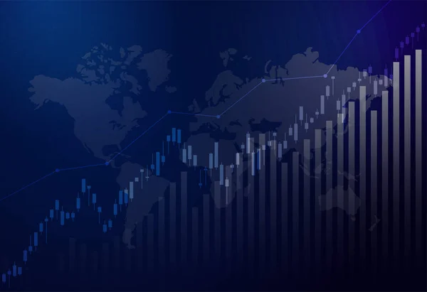 Gráfico Mercado Financeiro Ações Negociação Investimento Mercado Ações Ponto Bullish —  Vetores de Stock