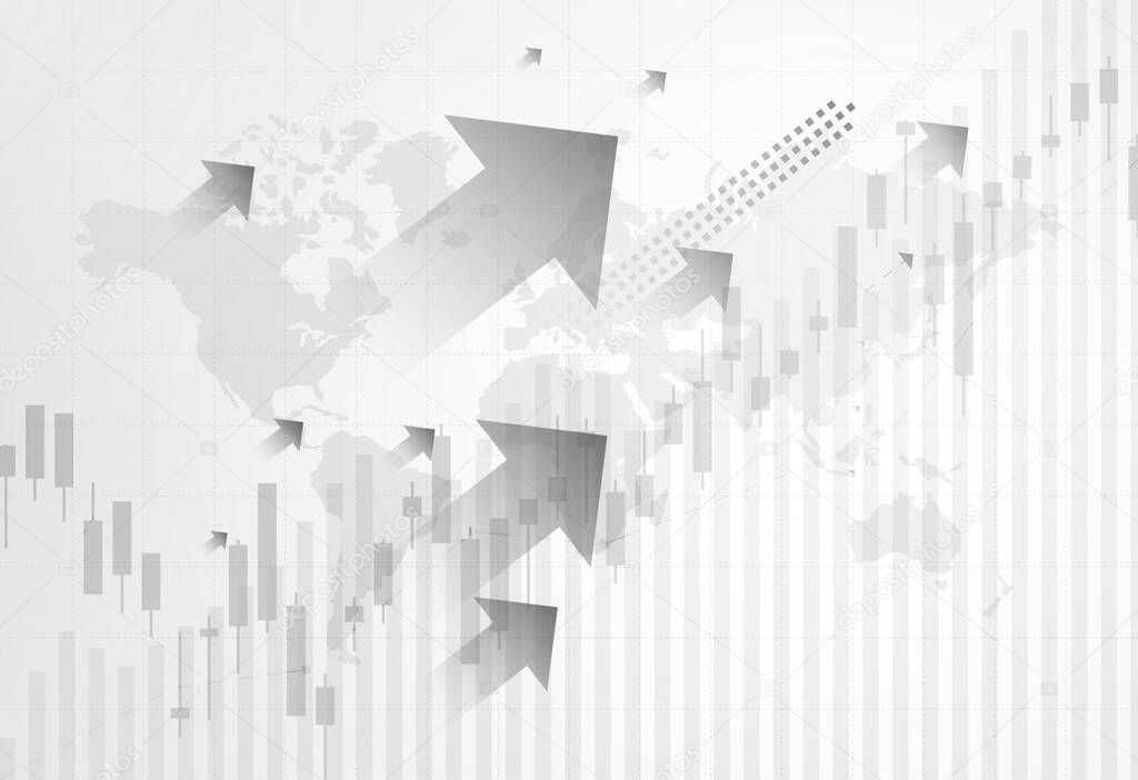 Financial stock market graph on stock market investment trading, Bullish point, Bearish point. trend of graph for business idea and all art work design. vector illustration.