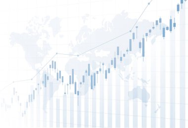 Borsa yatırım ticareti, Bullish puanı, Bearish puanı üzerine finansal borsa grafiği. İş fikri ve tüm sanat eserleri tasarımı için grafik trend. vektör illüstrasyonu.