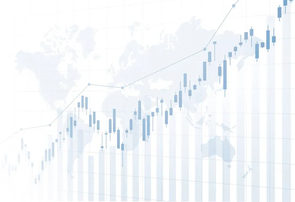 Finansmarknads Grafen Över Aktiemarknadens Investeringshandel Bullish Point Bearish Point Trend — Stock vektor