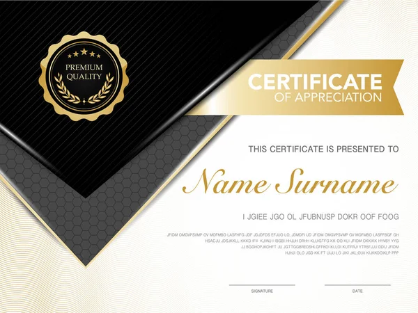 Diploma Modelo Certificado Vermelho Cor Dourada Com Imagem Vetorial Luxo —  Vetores de Stock