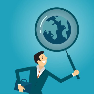 İş adamı başarıya yardım ediyor. iş konsepti çizimi.