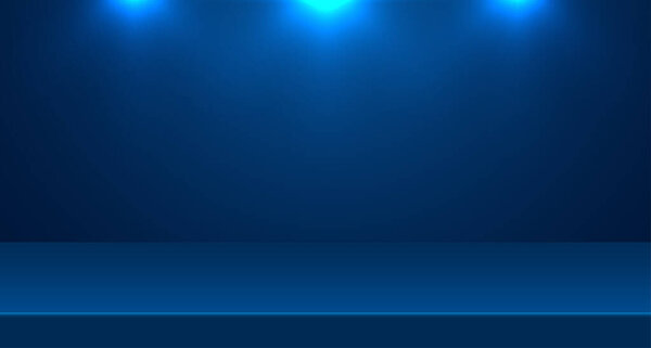 Blue empty room studio used for background and display of content design. banner for advertise product on website. vector Illustration design.