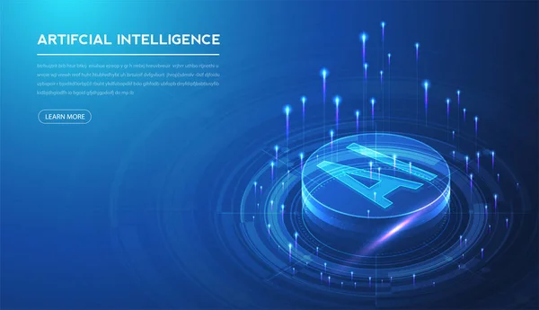 Yapay zeka, makine öğrenimi, ai, gelecekteki teknoloji sanat çalışmaları, madencilik, izometrik, nöral ağ, makine programlama ve ilgili web afişi için derin veri öğrenimi. vektör Resimleri.