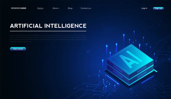 Intelligenza Artificiale Apprendimento Automatico Apprendimento Profondo Dei Dati Future Opere — Vettoriale Stock