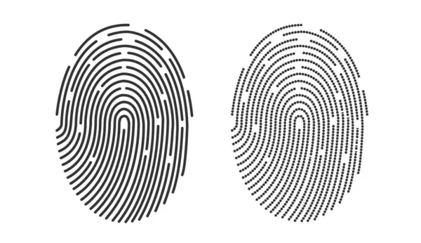 アプリと指の印刷フラットスキャンのための指紋アイコンのデザイン ベクターイラストベクトルデザイン白地 — ストックベクタ