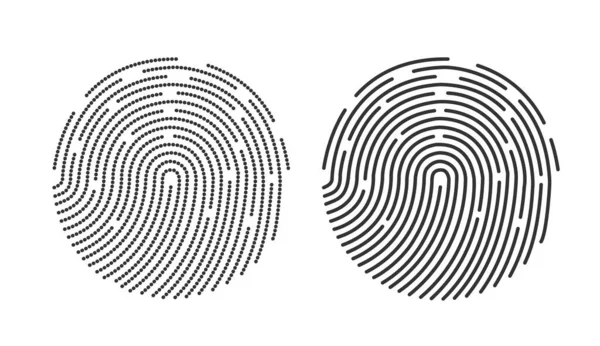 Fingerprint Icon Design App Finger Print Flat Scan Vector Illustration — Stock Vector